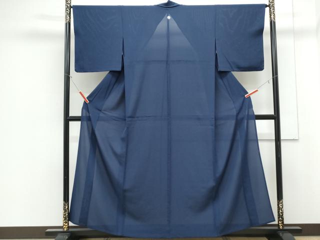 平和屋着物*夏物 色無地 絽 留紺色 正絹 逸品 CABJ1161th