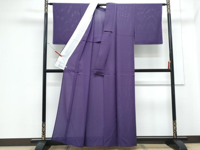 平和屋着物*夏物 色無地 駒絽 葡萄色 さが美扱い 反端付き 正絹 逸品 CABJ1162th