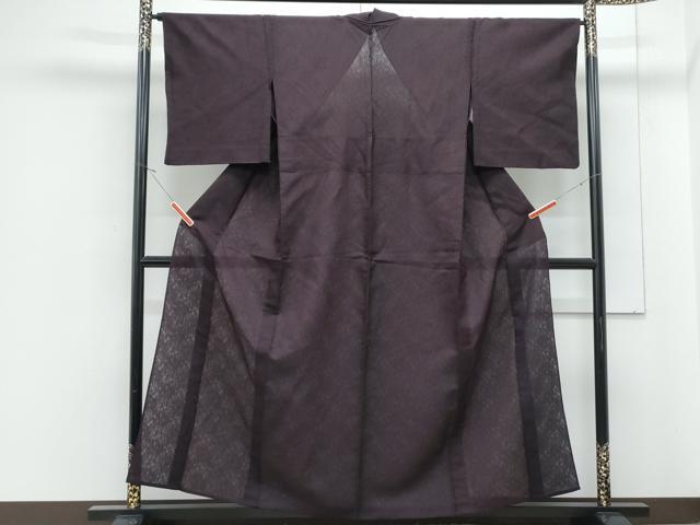 平和屋着物*夏物 色無地 市松紋紗 烏羽色 正絹 逸品 CABJ1169th