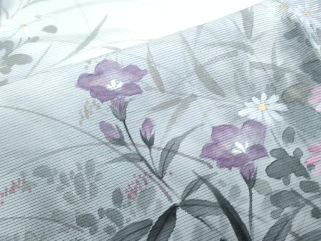 平和屋着物*夏物 訪問着 絽 手描き 草花文 暈し染め 鈴乃屋扱い 正絹 逸品 CABJ1176th
