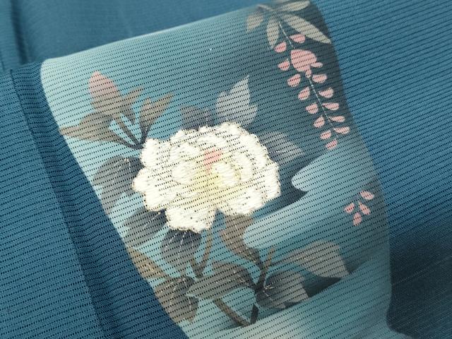 平和屋着物*夏物 訪問着 絽 刺繍 陶器花文 暈し染め 正絹 逸品 CABJ1179th