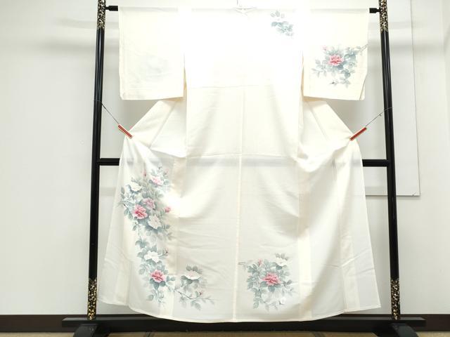 平和屋着物*夏物 訪問着 絽 手描き 草花文 正絹 逸品 CABJ1182th