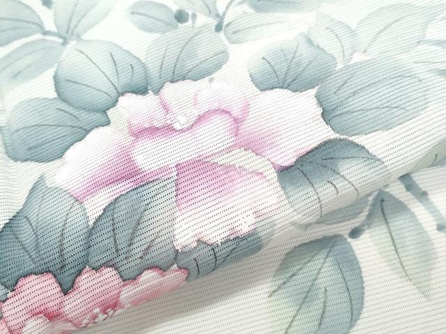 平和屋着物*夏物 訪問着 絽 手描き 草花文 正絹 逸品 CABJ1182th
