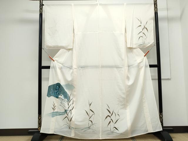 平和屋着物*夏物 訪問着 絽 手描き 遠山風景文 正絹 逸品 CABJ1184th