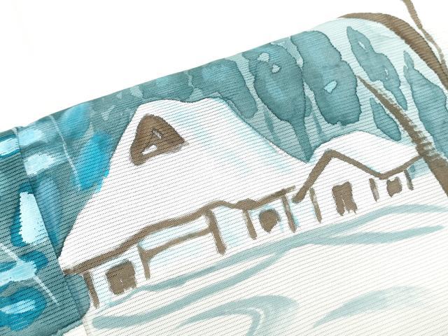平和屋着物*夏物 訪問着 絽 手描き 遠山風景文 正絹 逸品 CABJ1184th
