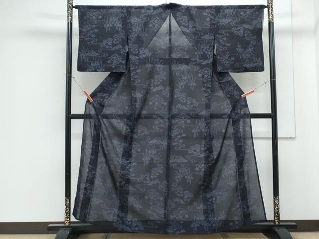 平和屋着物*夏物 紗紬 流水花文 正絹 逸品 CABJ1188th