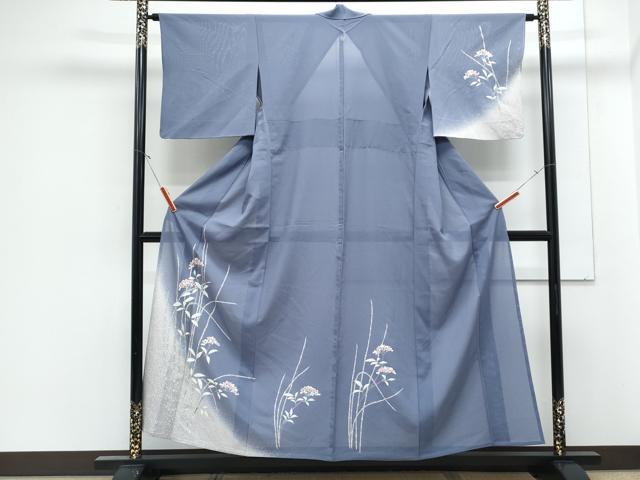 平和屋着物*夏物 訪問着 絽 紫陽花 暈し染め 銀彩 正絹 逸品 CABJ1191th