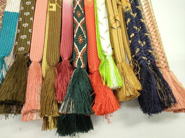 平和屋着物●和装小物 帯締め20本セット 高麗組 唐組 笹浪組 振袖用 金銀糸 長尺あり 未使用あり 逸品 CABJ1201ju