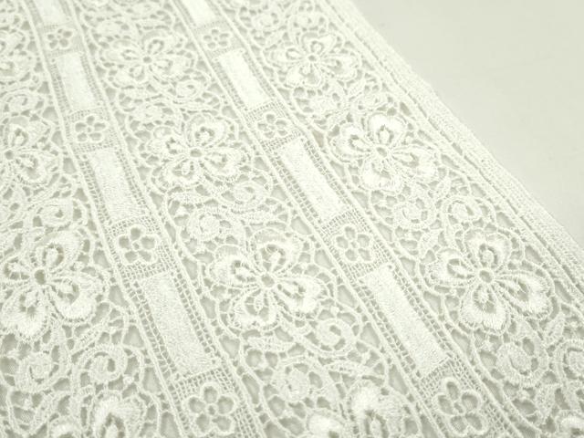 平和屋着物▼手芸用品 レース生地 花 幅100cm×2m ハンドメイド素材 手芸素材 逸品 未使用 CABJ1213ju