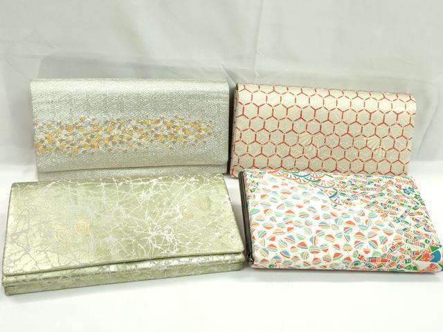 平和屋着物▼和装小物 和装バッグまとめて4点 ハンドバッグ 鼓 扇亀甲文 宝尽くし玩具文 金銀糸 逸品 CABJ1218ju