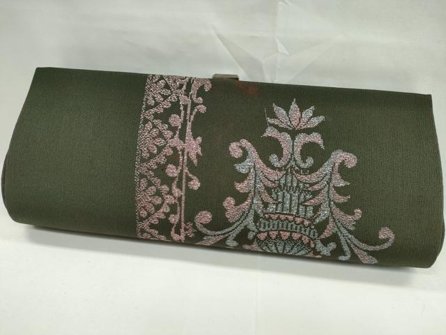 平和屋着物▼和装小物 和装バッグまとめて5点 ハンドバッグ 縮緬 渡り橋流水花鳥文 草花文 甚三紅色 金銀糸 逸品 CABJ1221ju