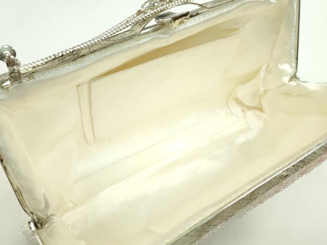 平和屋着物▼和装小物 和装バッグ ビーズバッグまとめて2点 総ビーズ 道長花文 白 紺青色 逸品 CABJ1242ju