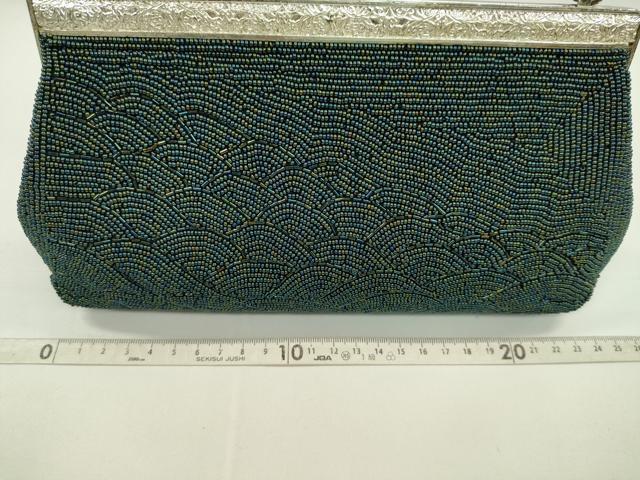 平和屋着物▼和装小物 和装バッグ ビーズバッグまとめて2点 総ビーズ 東京手刺繍 孔雀 流水 逸品 CABJ1245ju