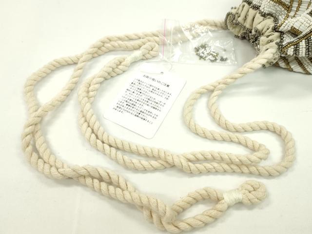 平和屋着物▼和装小物 ビーズバッグまとめて2点 インド刺繍 手刺繍 巾着 ポシェット 未使用あり 逸品 CABJ1249ju