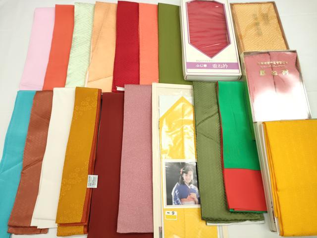 平和屋着物▼和装小物 重ね衿・伊達衿まとめて20点 紗綾形 麻の葉地紋 金糸 未使用あり 逸品 CABJ1320ju