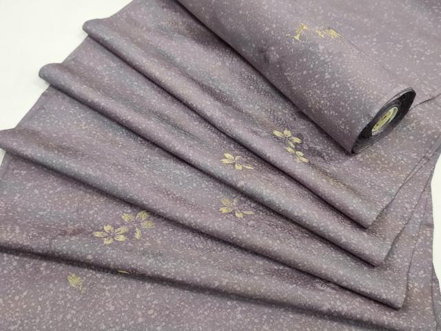 平和屋着物●小紋 反物 寿光織 桜霞文 金糸 着尺 逸品 未使用 CABJ1402ju