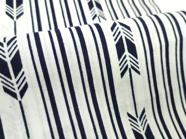 平和屋着物*夏物 竺仙 浴衣 反物 矢羽根間道 綿 証紙付き 着尺 逸品 未使用 CABJ1417ju