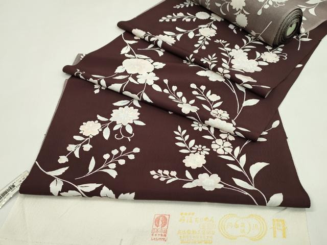 平和屋着物●小紋 反物 枝花文 丹後ちりめん 着尺 逸品 未使用 CABJ1442ju