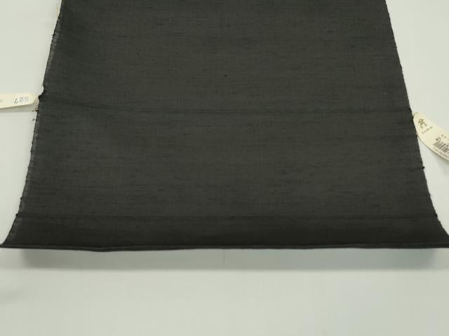 平和屋着物*夏物 名古屋帯 反物 紬地 変わり横段文 黒地 逸品 未使用 CABJ1453ju