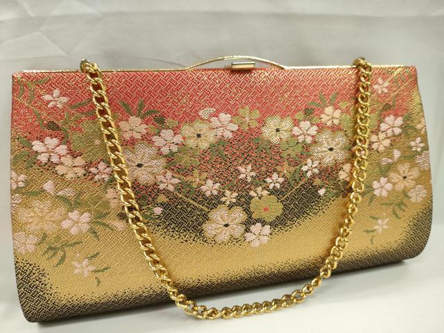 平和屋着物▼和装小物 和装バッグまとめて3点 ハンドバッグ 佐賀錦 花文 地紙流水枝葉文 箔散らし 金糸 逸品 CABJ1467ju