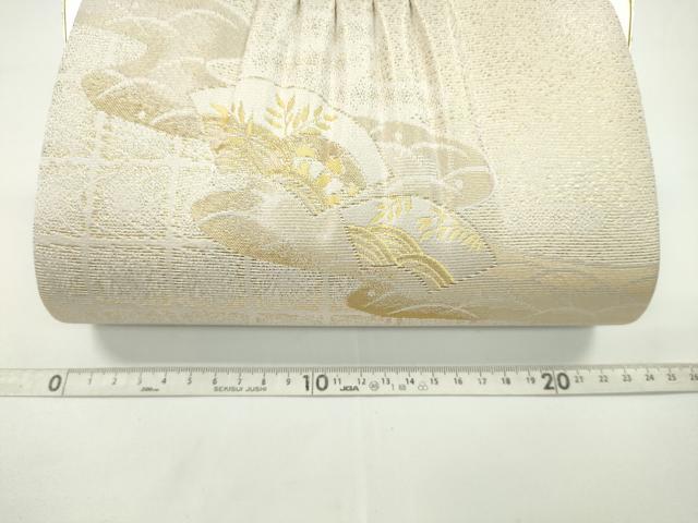 平和屋着物▼和装小物 和装バッグまとめて3点 ハンドバッグ 佐賀錦 花文 地紙流水枝葉文 箔散らし 金糸 逸品 CABJ1467ju