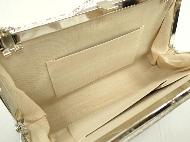 平和屋着物▼和装小物 和装バッグまとめて3点 ハンドバッグ 佐賀錦 地紙重ね流水花文 薄ピンク 金銀糸 逸品 CABJ1476ju
