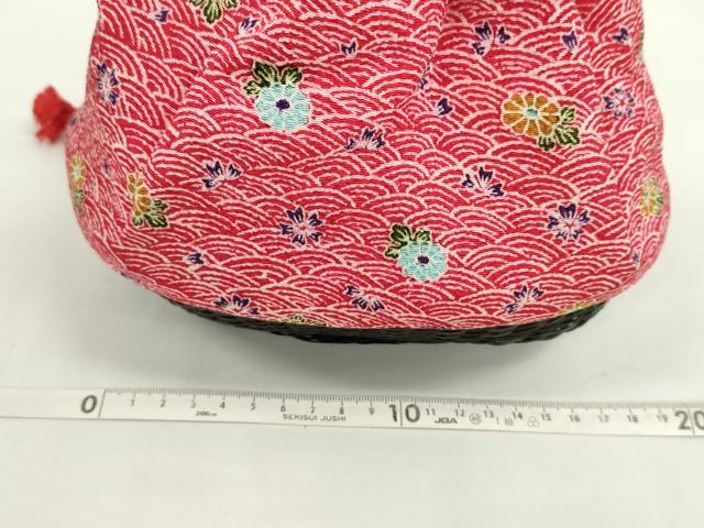 平和屋着物▼夏物 和装小物 和装バッグ 籠巾着まとめて5点 浴衣 縮緬 紬地 絞り 流水花文 丸文など 逸品 CABJ1491ju