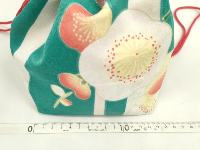 平和屋着物▼和装小物 和装バッグ 巾着まとめて5点 浴衣 うさぎ 花 リバーシブル 綿 逸品 CABJ1504ju