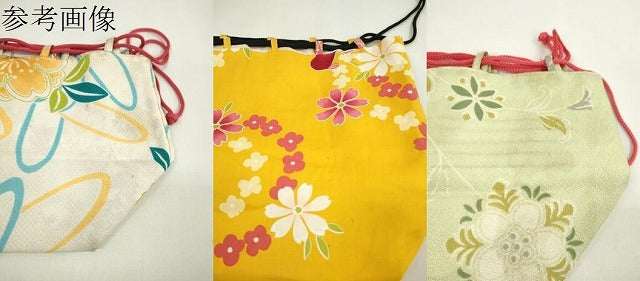平和屋着物▼和装小物 和装バッグ 巾着まとめて5点 浴衣 金魚 花 リバーシブル 綿 逸品 CABJ1512ju