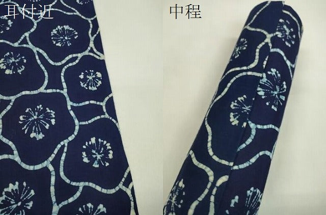 平和屋着物*夏物 浴衣 反物 東京本染 本ろうけつ 舞花文 綿 着尺 逸品 未使用 CABJ1517ju