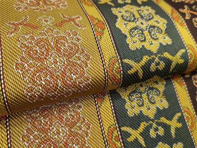 平和屋本店●龍村平蔵製 丸帯 反物 唐花双鳥長斑錦 逸品 未使用 CABJ1523ju
