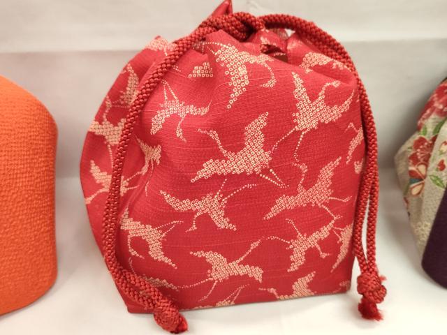 平和屋着物▼和装小物 和装バッグ 巾着まとめて5点 辻ヶ花 飛鶴 花蝶文 縮緬 袴 浴衣 逸品 CABJ1540ju