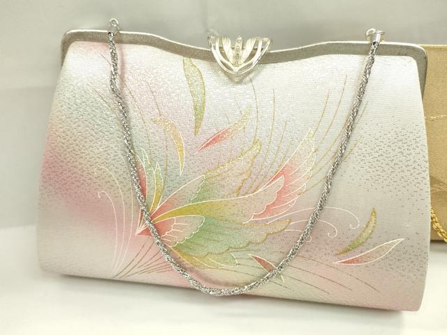 平和屋着物▼和装小物 和装バッグまとめて3点 ハンドバッグ 佐賀錦 籬扇花文 斜線花文 金銀糸 逸品 CABJ1559ju