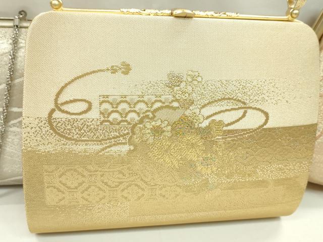 平和屋着物▼和装小物 和装バッグまとめて3点 ハンドバッグ 佐賀錦 雪輪吉祥花文 絵巻流水花文 芝草文 金銀糸 逸品 CABJ1569ju