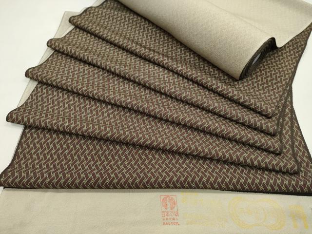 平和屋着物●江戸小紋 反物 網代文 丹後ちりめん 着尺 逸品 未使用 CABJ1595ju
