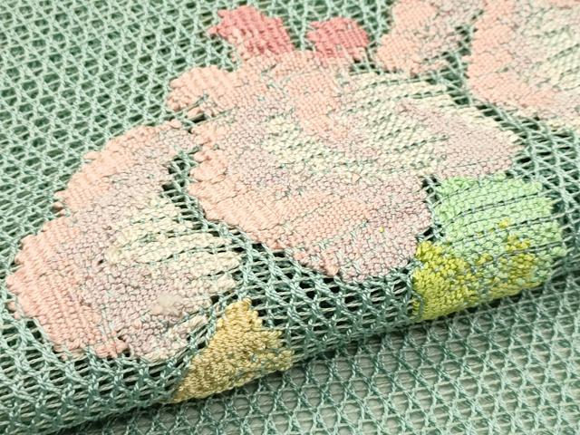 平和屋着物*夏物 八寸名古屋帯 羅 草花文 正絹 逸品 CABJ1601rv