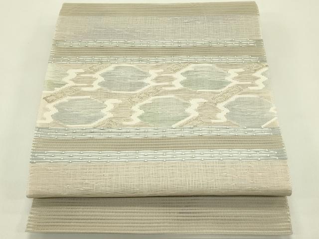 平和屋着物*夏物 八寸名古屋帯 絽綴れ 横段文 金糸 正絹 逸品 CABJ1609rv