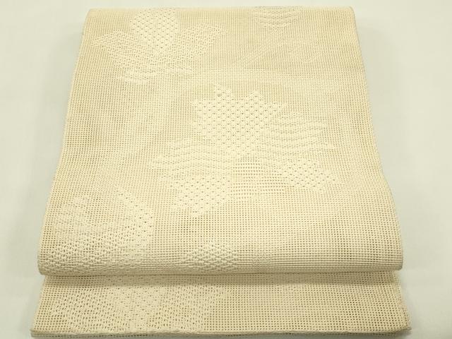 平和屋着物*夏物 八寸名古屋帯 更紗花文 枯色 正絹 逸品 CABJ1614rv