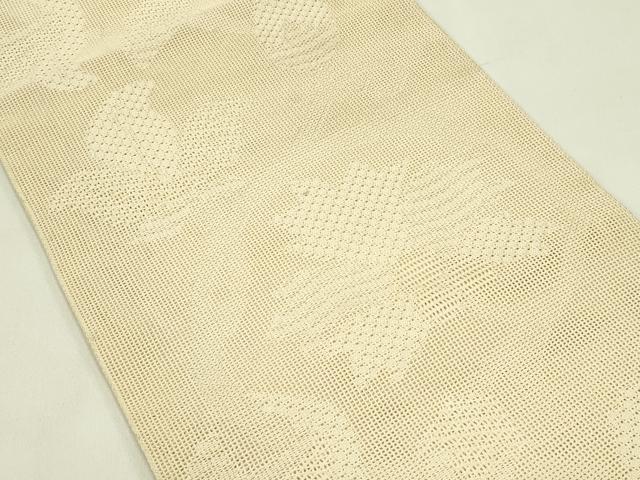 平和屋着物*夏物 八寸名古屋帯 更紗花文 枯色 正絹 逸品 CABJ1614rv