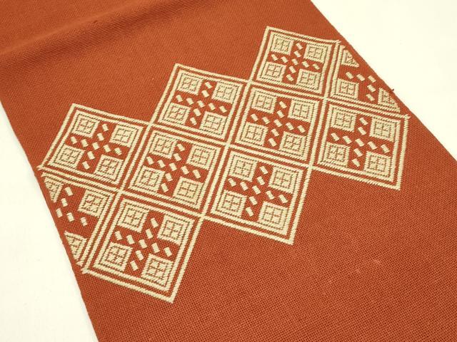平和屋着物*夏物 こぎん刺し 八寸名古屋帯 菱文様 CABJ1615rv