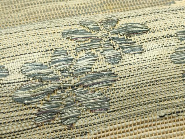平和屋着物*夏物 八寸名古屋帯 草花霞文 正絹 逸品 CABJ1616rv
