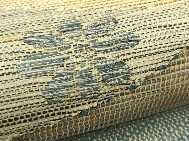 平和屋着物*夏物 八寸名古屋帯 草花霞文 正絹 逸品 CABJ1616rv