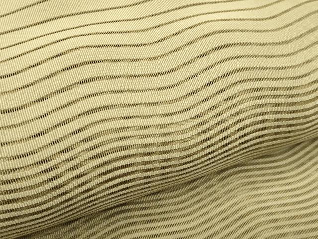 平和屋着物*夏物 八寸名古屋帯 絽綴れ よろけ縞 木蘭色 正絹 逸品 CABJ1623rv