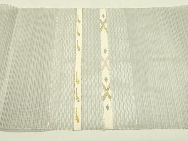 平和屋着物*夏物 八寸名古屋帯 絽綴れ 横段文 丸栄謹製 正絹 逸品 CABJ1625rv