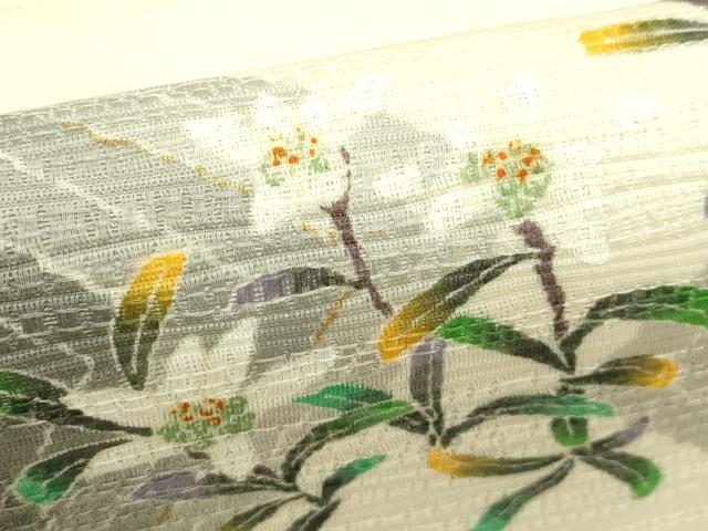 平和屋着物*夏物 九寸名古屋帯 草花文 金彩 正絹 逸品 未使用 CABJ1634rv