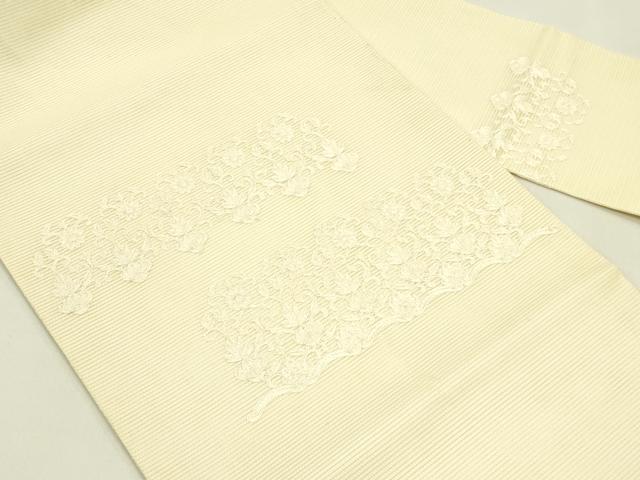 平和屋着物*夏物 九寸名古屋帯 総刺繍 花唐草文 正絹 逸品 CABJ1642rv