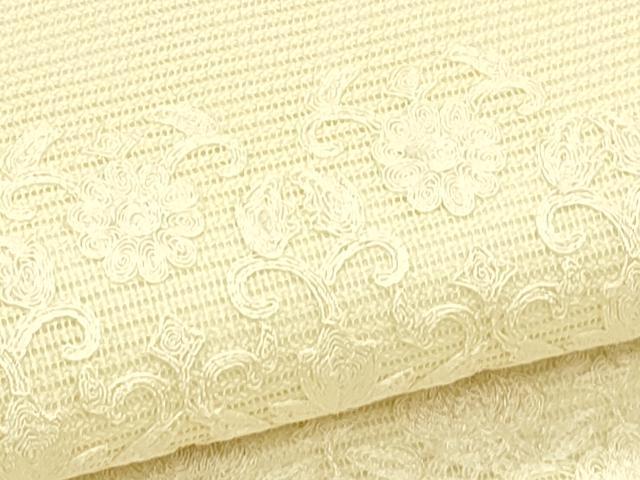 平和屋着物*夏物 九寸名古屋帯 総刺繍 花唐草文 正絹 逸品 CABJ1642rv