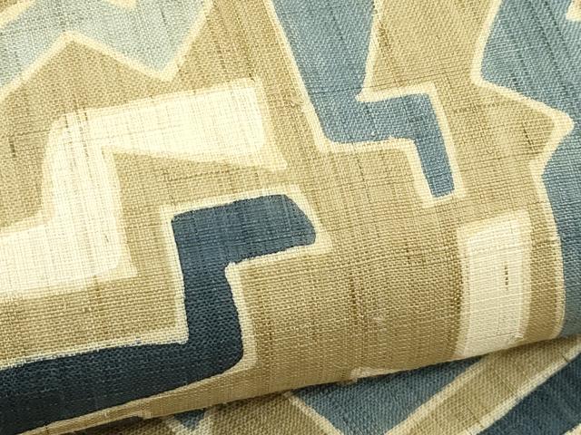 平和屋着物*夏物 九寸名古屋帯 幾何学文様 麻 逸品 CABJ1650rv