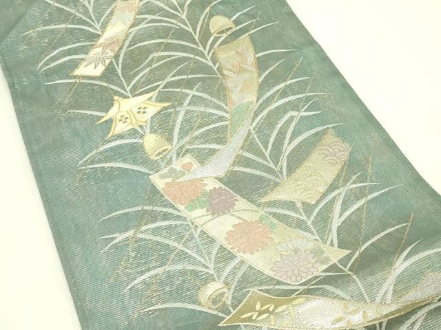 平和屋着物*夏物 六通柄袋帯 風鈴 金銀糸 正絹 逸品 CABJ1652rv