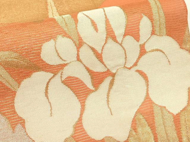 平和屋着物*夏物 六通柄袋帯 杜若 金銀糸 正絹 逸品 CABJ1656rv